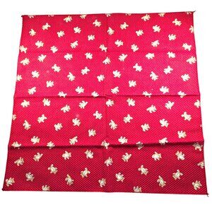 Set of six cloth napkins Red Teddy Bear christmas linens baby shower whimsical